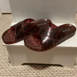 Rubber Leopard J Crew Slides